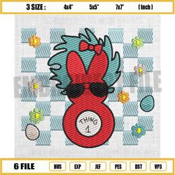 thing 1 dr seuss easter day peeps checkered embroidery