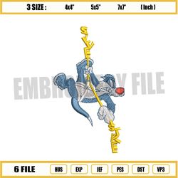 sylvester the explorer cat embroidery