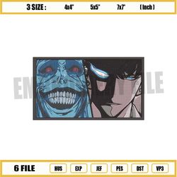 solo leveling embroidery design file, manhva solo leveling anime embroidery design png