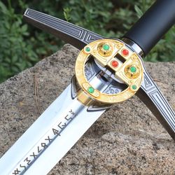 The Witcher Sword - Swords of Geralt of Rivia - Great Sword and Feline Sword - Griffin Silver Sword - Engraved Sword - B