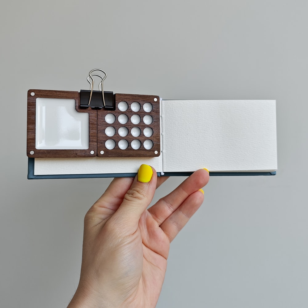 Wooden Watercolor Palette With Sketchbook 1