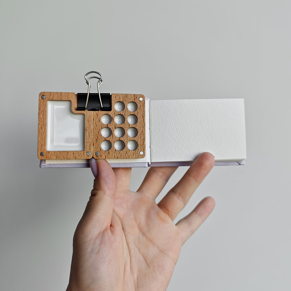 Mini Wooden Watercolor Palette With Small Sketchbook 3