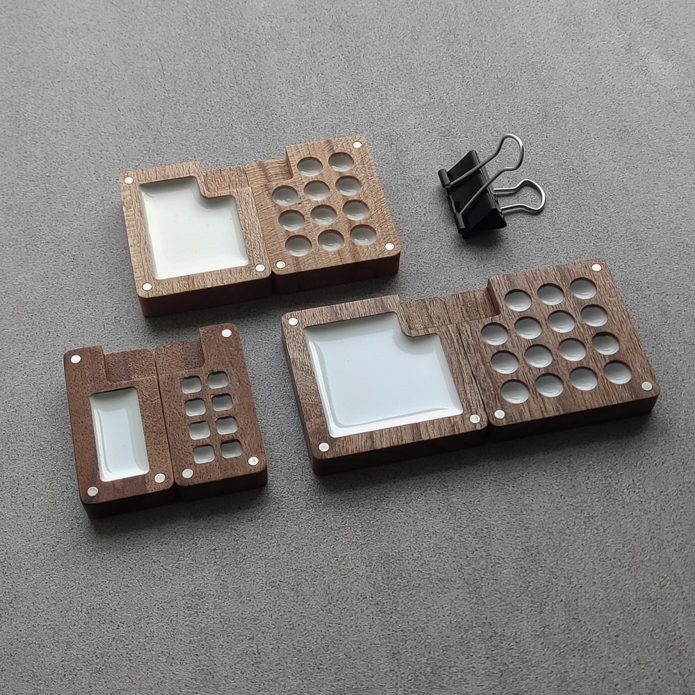 Set Of 3 Watercolor Wooden Palettes GO DRAW 0