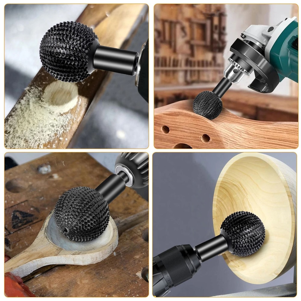 Wood Carving Burr Ball Sphere Rotary Burr Carbon Steel Grinding Wheel 1