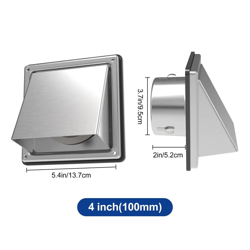 Outdoor Stainless Steel Dryer Vent Cover Weatherproof Vent Protection For Kitchen Bath 6