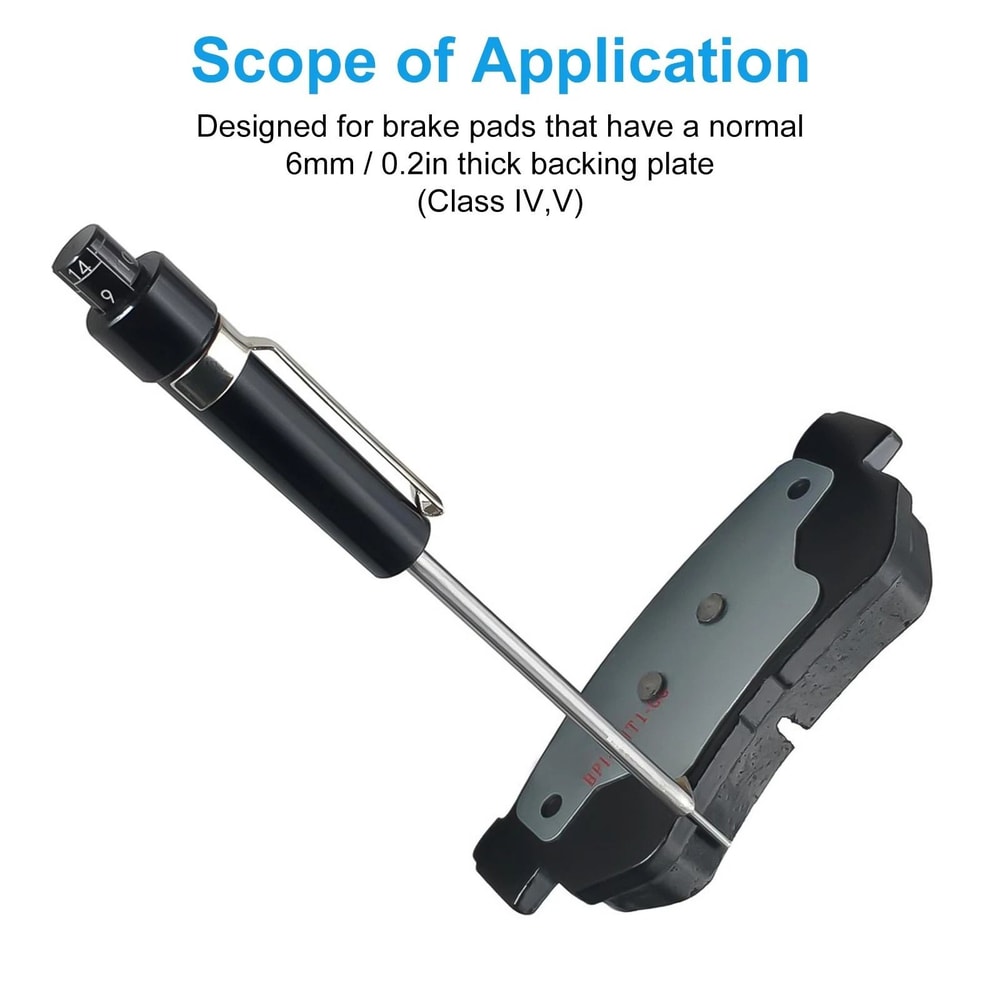 Car Brake Pad Thickness Gauge Measuring Tool Scale Detection Durable Pen Base Plate Brake System Cl 4
