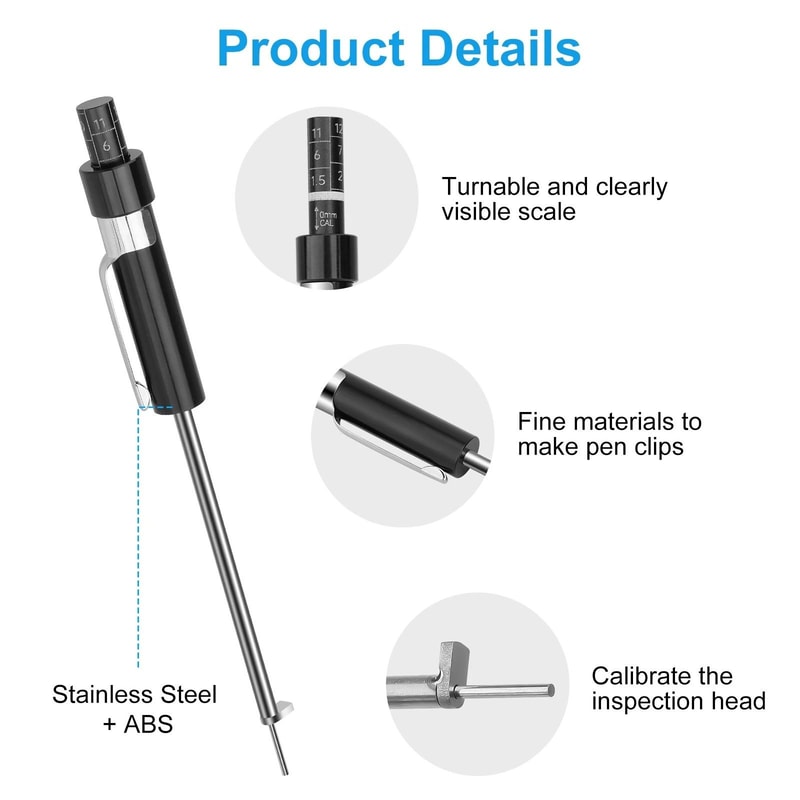 Car Brake Pad Thickness Gauge Measuring Tool Scale Detection Durable Pen Base Plate Brake System Cl 5
