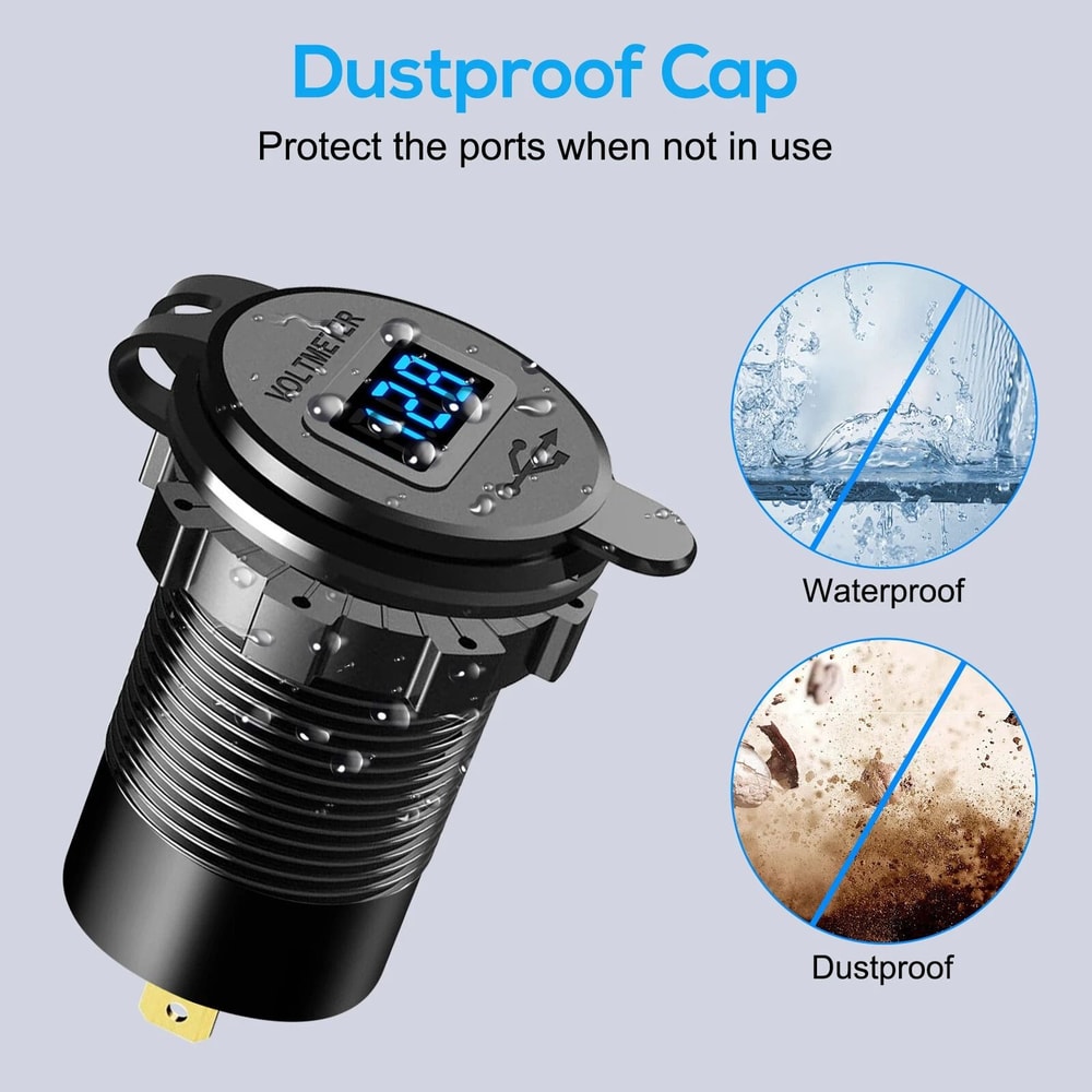 Fast Car Charger PD USB Outlet For Boat RV Marine Quad Charging Ports 4