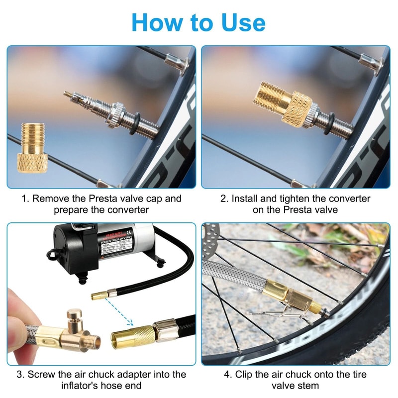 Durable Tire Inflator Hose With ClipOn Locking Air Chuck Quick Release 3