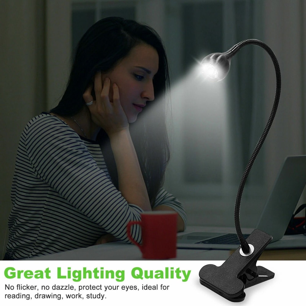 Adjustable LED USB Reading Lamp Clipon Book Light For Desk Bed Computer 5
