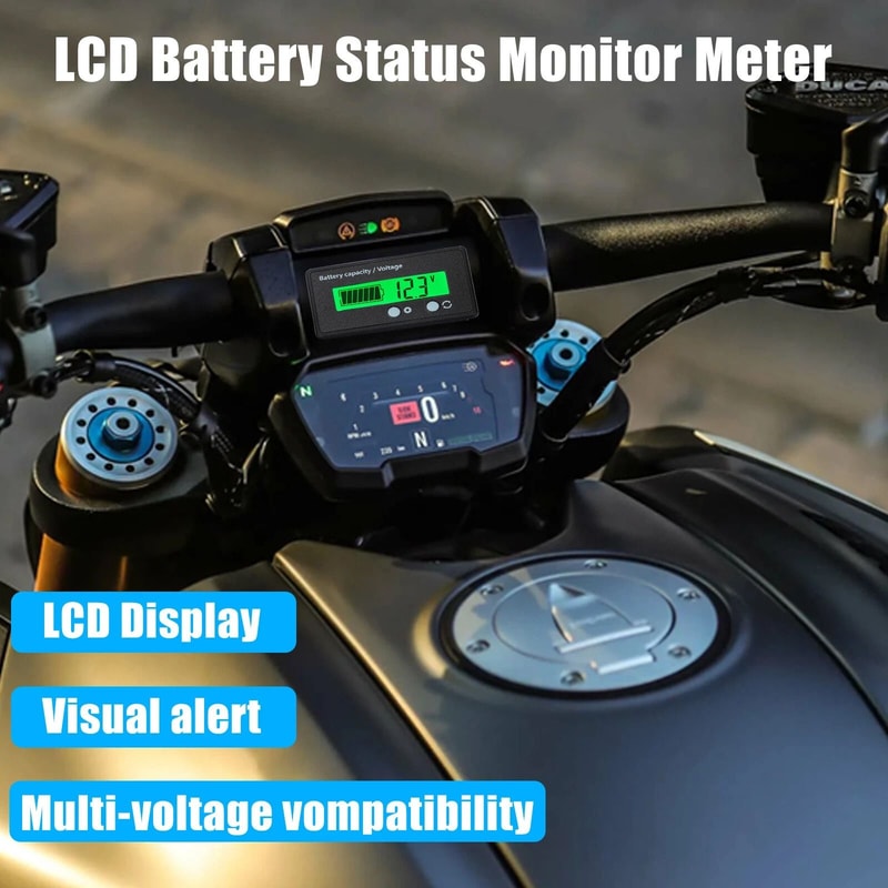 Digital Voltage Monitor Waterproof LCD Battery Status Meter 1