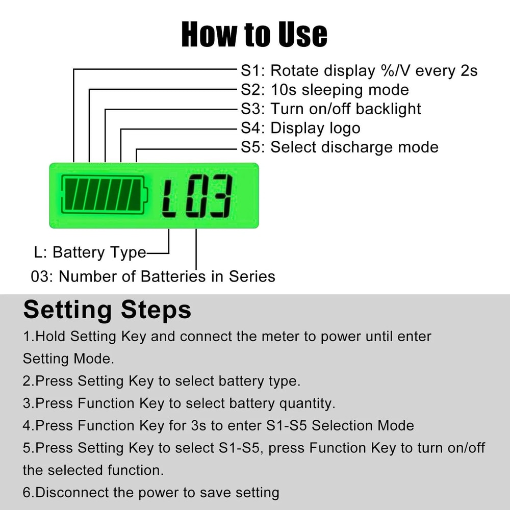 Digital Voltage Monitor Waterproof LCD Battery Status Meter 4