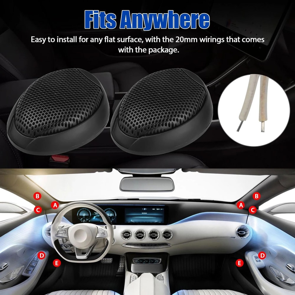 High Frequency Car Dome Tweeters Super Power Speakers Universal Fit 5