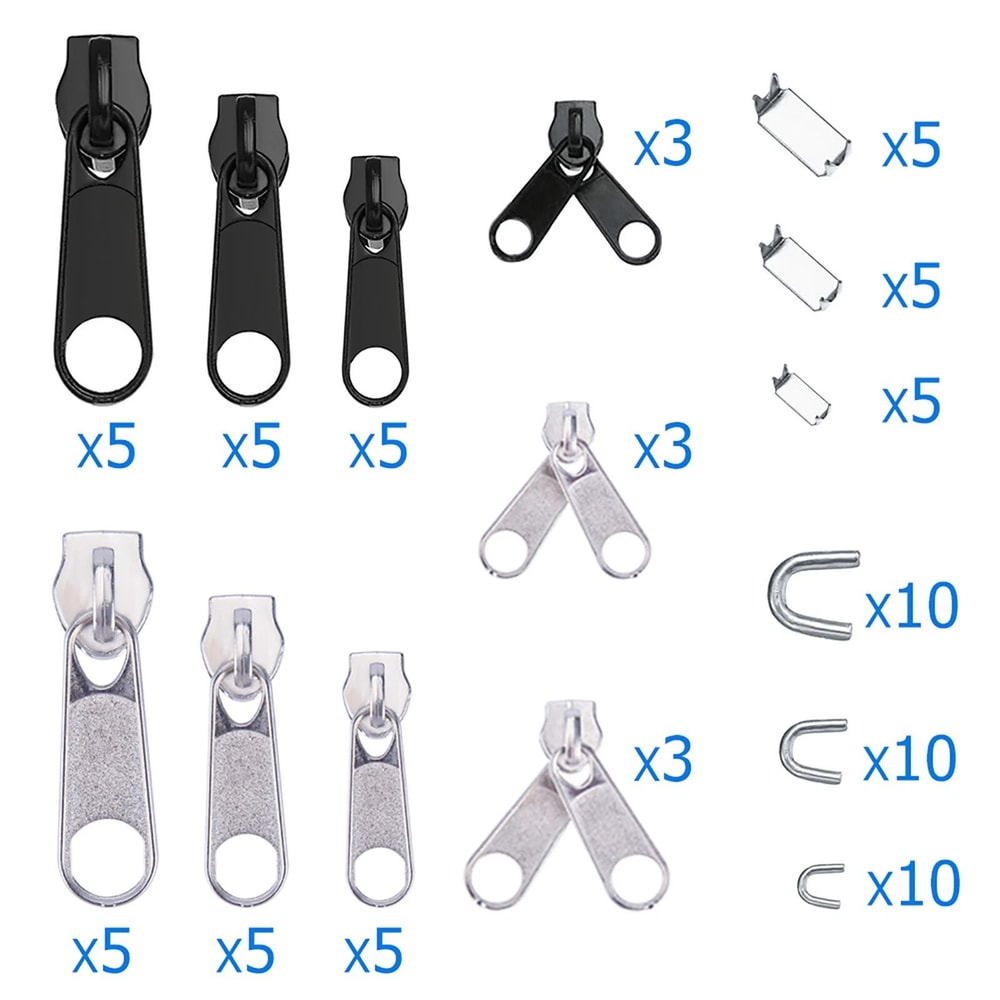 DIY Zipper Rescue Kit With Sliders Stoppers And Zipper Pliers 9