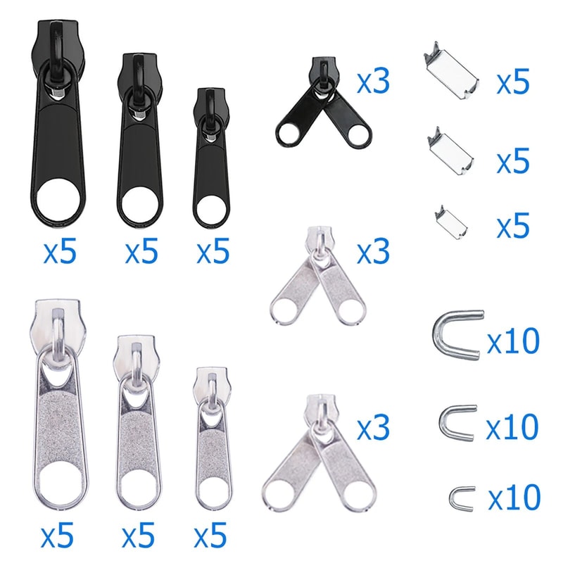 DIY Zipper Rescue Kit With Sliders Stoppers And Zipper Pliers 9