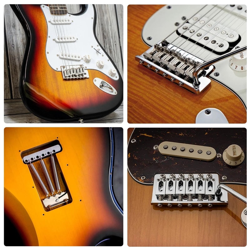 High Gloss Chrome Tremolo Bridge Set With Adjustable Saddles For Stratocaster 2