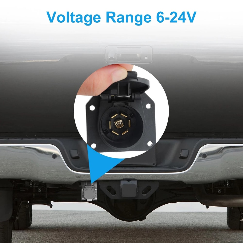 Durable Trailer Plug Wiring Harness Kit RV Socket With Mounting Bracket 3