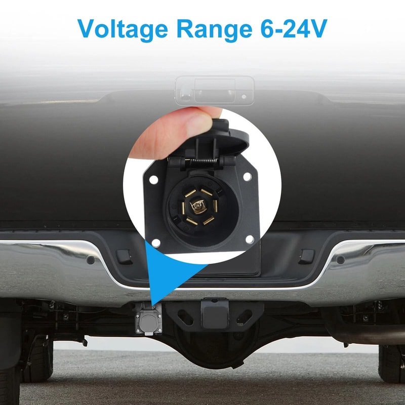 Durable Trailer Plug Wiring Harness Kit RV Socket With Mounting Bracket 3