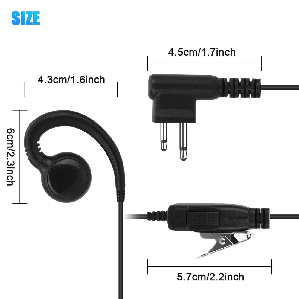 Earpiece PTT Mic Headset Clear Sound Comfortable And Adjustable For TwoWay Radios 1