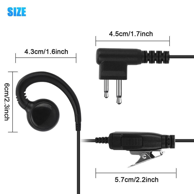 Earpiece PTT Mic Headset Clear Sound Comfortable And Adjustable For TwoWay Radios 1