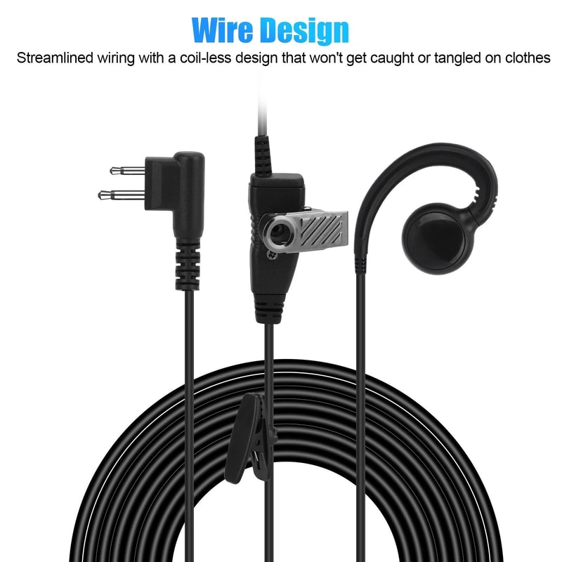 Earpiece PTT Mic Headset Clear Sound Comfortable And Adjustable For TwoWay Radios 3