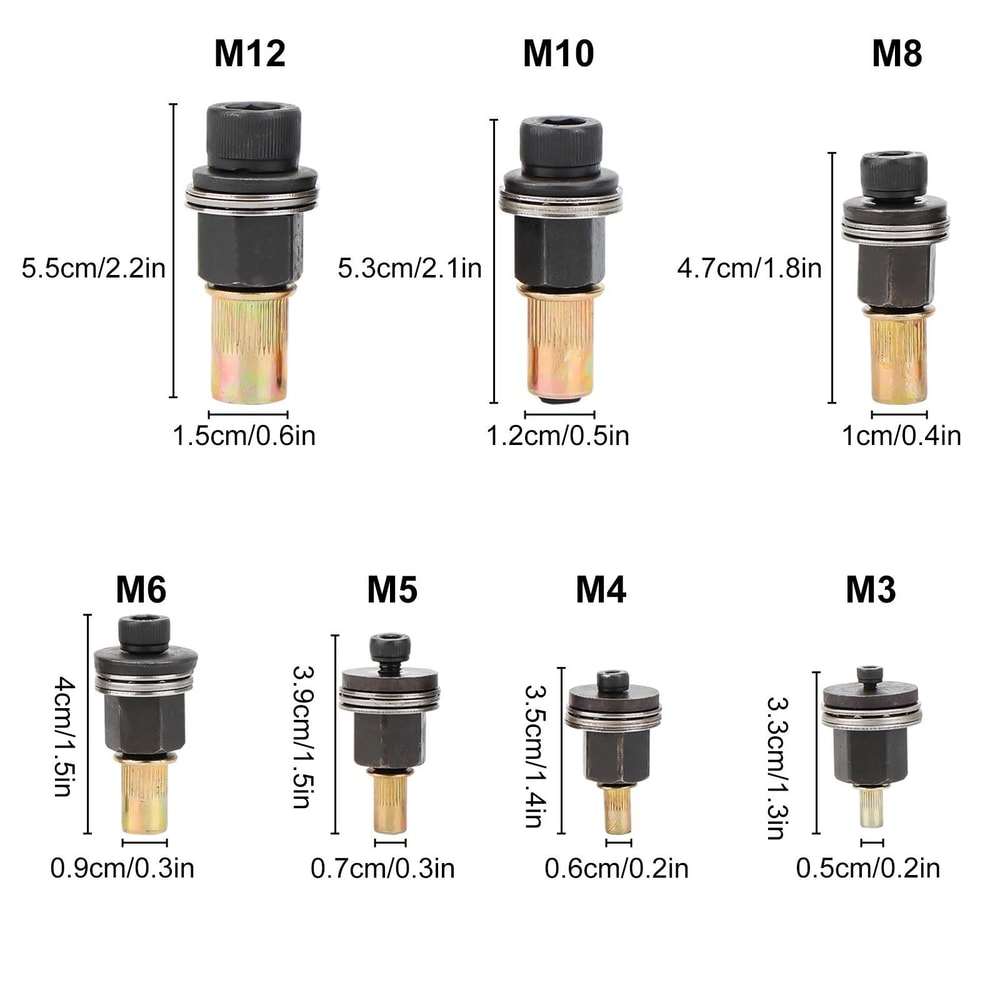 Carbon Steel Manual Rivet Tool Kit Nutsert Kit 7