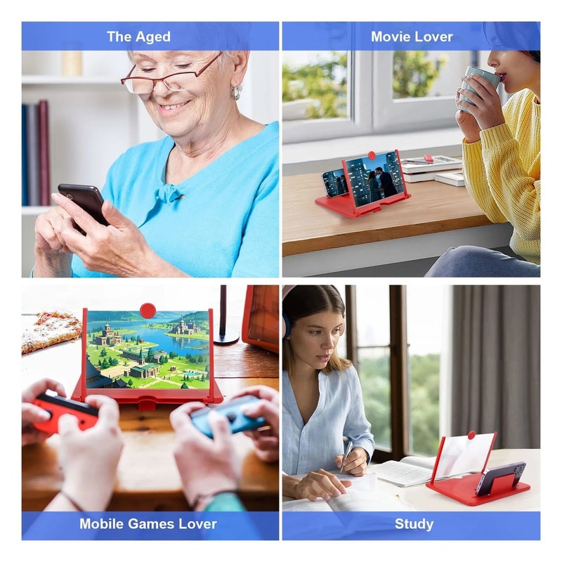 HD Screen Magnifier Foldable Mobile Phone Amplifier With Eye Protection 3