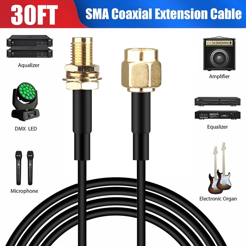 SMA Extension Coaxial Cable Cord For Wireless Router SMA Male To Female Antenna Adapter 1