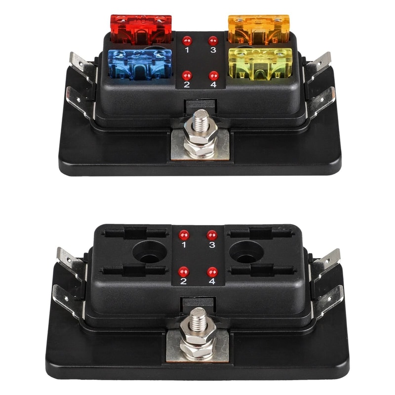 LED Indicator Fuse Box Durable Block Holder Fuse Holder For Vehicles 1