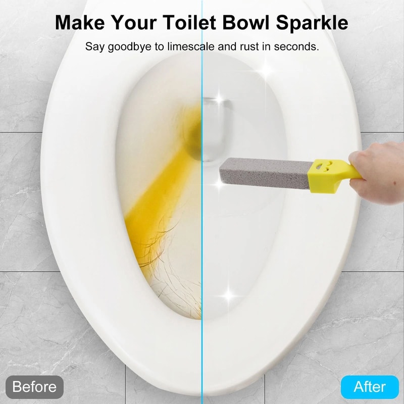 Pumice Stone Toilet Cleaner Hard Stain Remover With Heavy Duty Handle 4