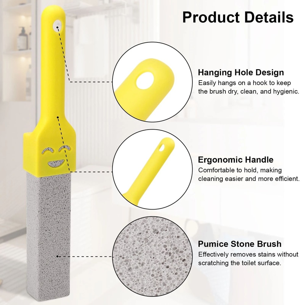 Pumice Stone Toilet Cleaner Hard Stain Remover With Heavy Duty Handle 6