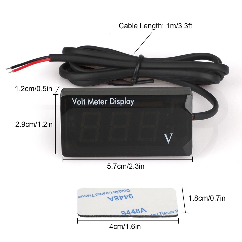 Voltage Gauge Digital LED Voltmeter Panel Meter For Automotive And Motorcycle Use 2