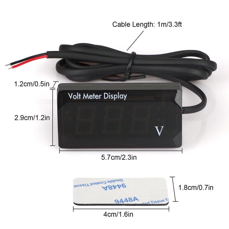 Voltage Gauge Digital LED Voltmeter Panel Meter For Automotive And Motorcycle Use 2