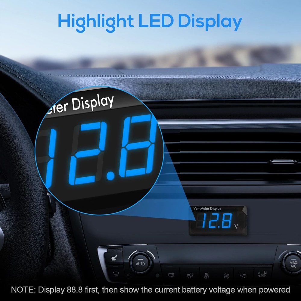 Voltage Gauge Digital LED Voltmeter Panel Meter For Automotive And Motorcycle Use 3