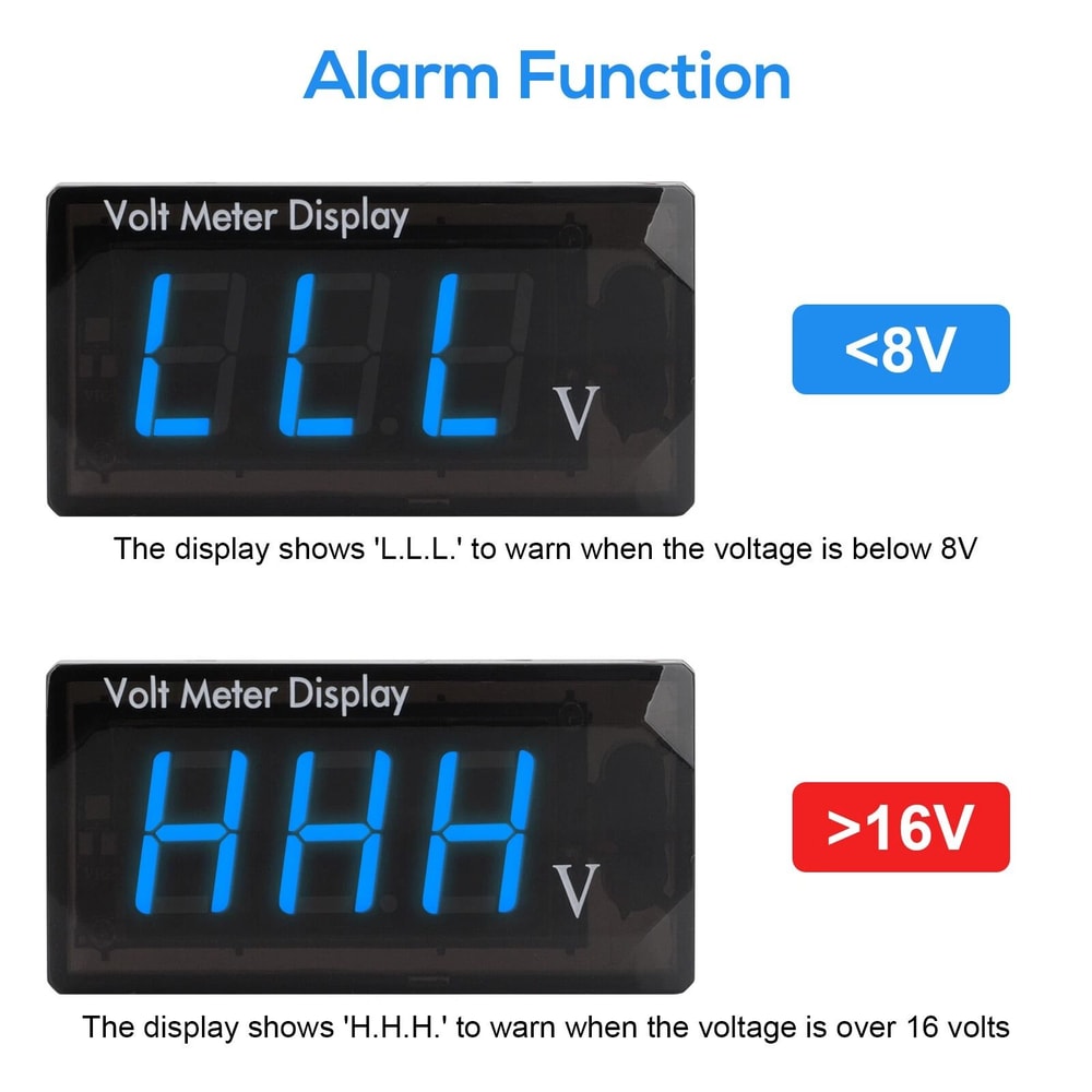 Voltage Gauge Digital LED Voltmeter Panel Meter For Automotive And Motorcycle Use 4