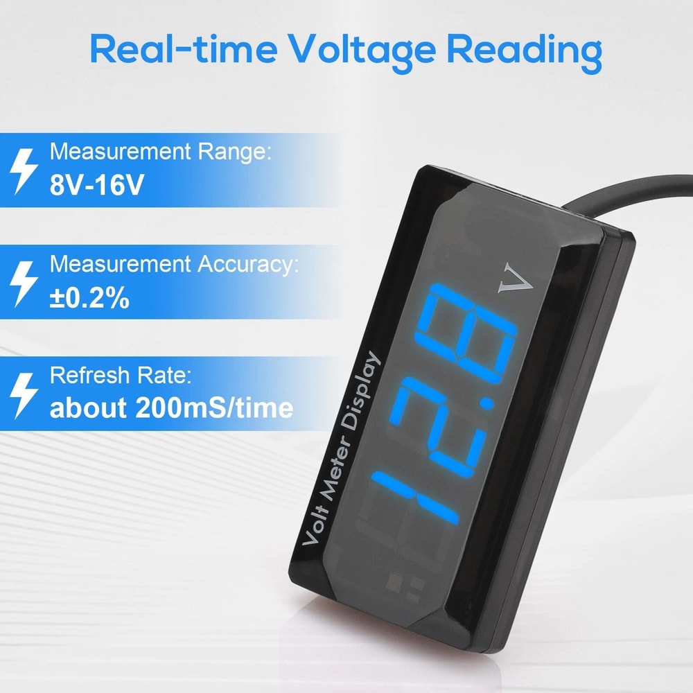 Voltage Gauge Digital LED Voltmeter Panel Meter For Automotive And Motorcycle Use 6