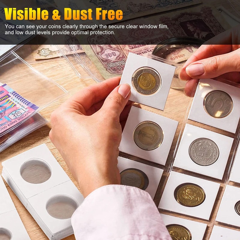 Coin Paper Flip Cardboard Mylar Coin Holder For Collecting And Displaying Coins 4