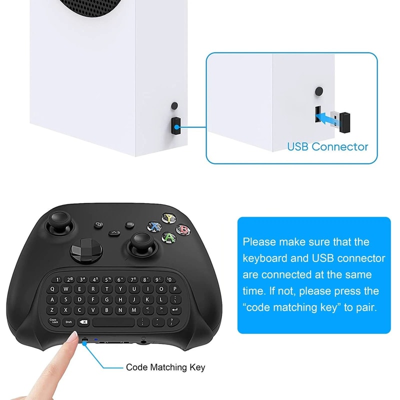 Wireless Keyboard Chatpad Game Controller Text Chat 3