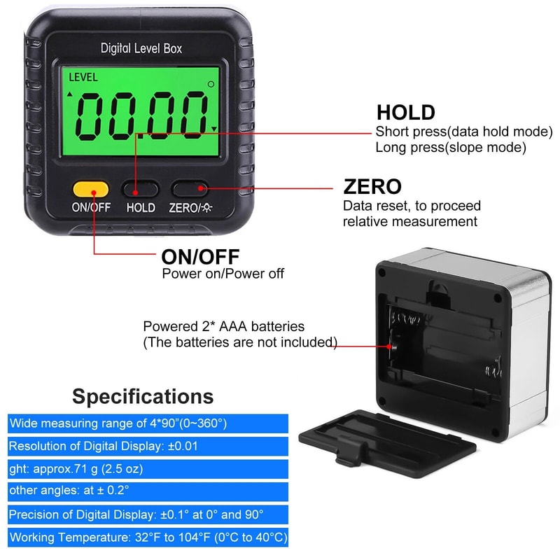 Angle Meter Finder Magnetic Digital Level Box Gauge For Precise Measurements 3