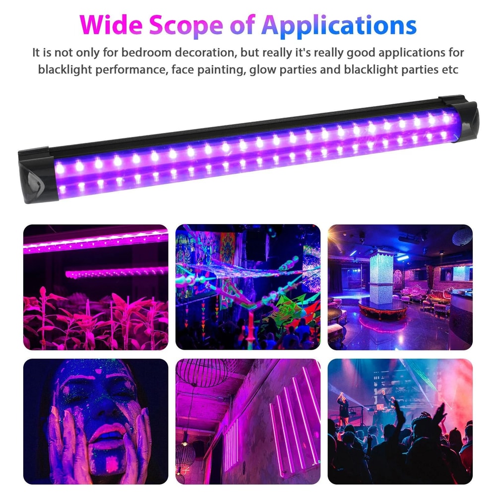 Ultraviolet LED Black Light UV Strip Lamp Bar Fixtures Party Lighting Plugin Strip 2