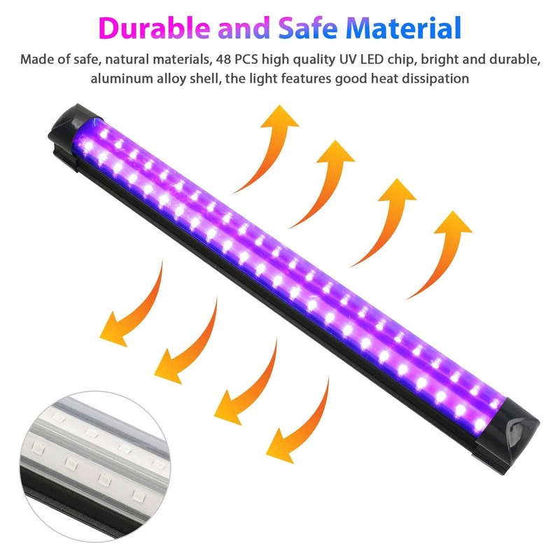 Ultraviolet LED Black Light UV Strip Lamp Bar Fixtures Party Lighting Plugin Strip 8