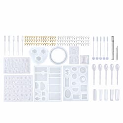 epoxy resin jewelry molds set with silicone molds, jewelry making kit, pendant craft supplies