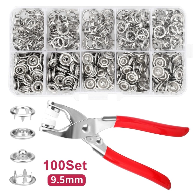 Press Studs With Pliers Durable Snap Fastener Kit For Sewing Projects 1