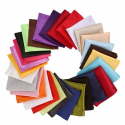 assorted solid hankies pocket squares, men's satin silk wedding party suit accessories