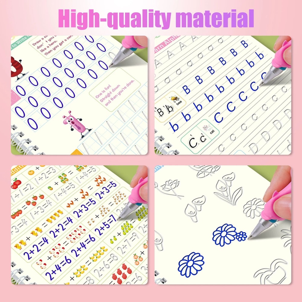 Practice Copybook Set For Boys Girls Grooved Magic Tracing Handwriting Book Practice Kit 1