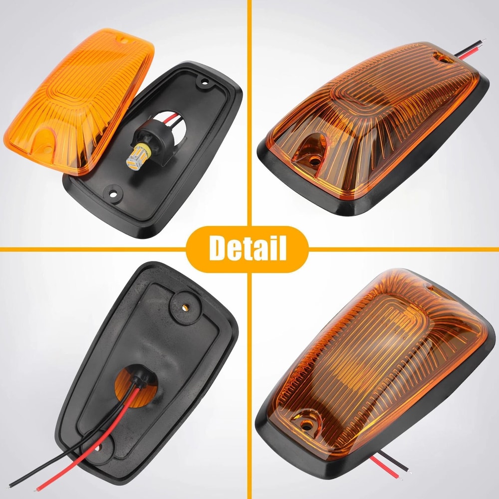 Roof Lights Amber LED Cab Marker Roof Top Running Light Waterproof High Visibility Clearance Lights 3