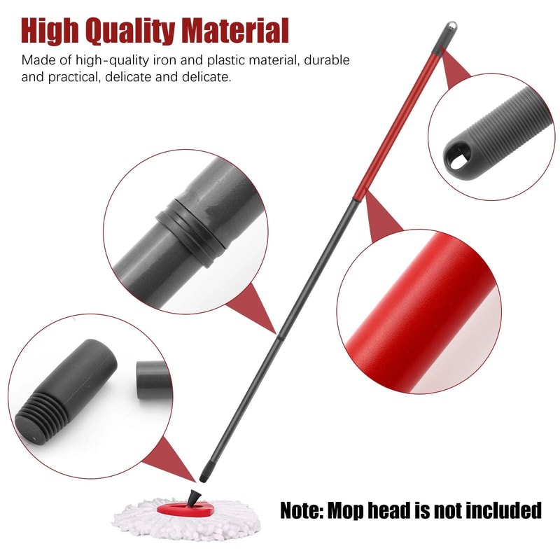 Compatible Handle Replacement Long Telescopic Spin Mop Pole Adjustable 4