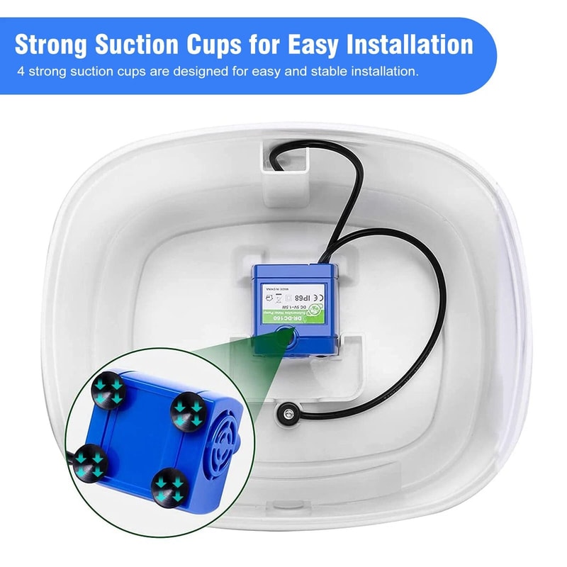 USB Rechargeable Pet Water Dispenser Pump LED Light Cat Drinking Fountain Motor 4