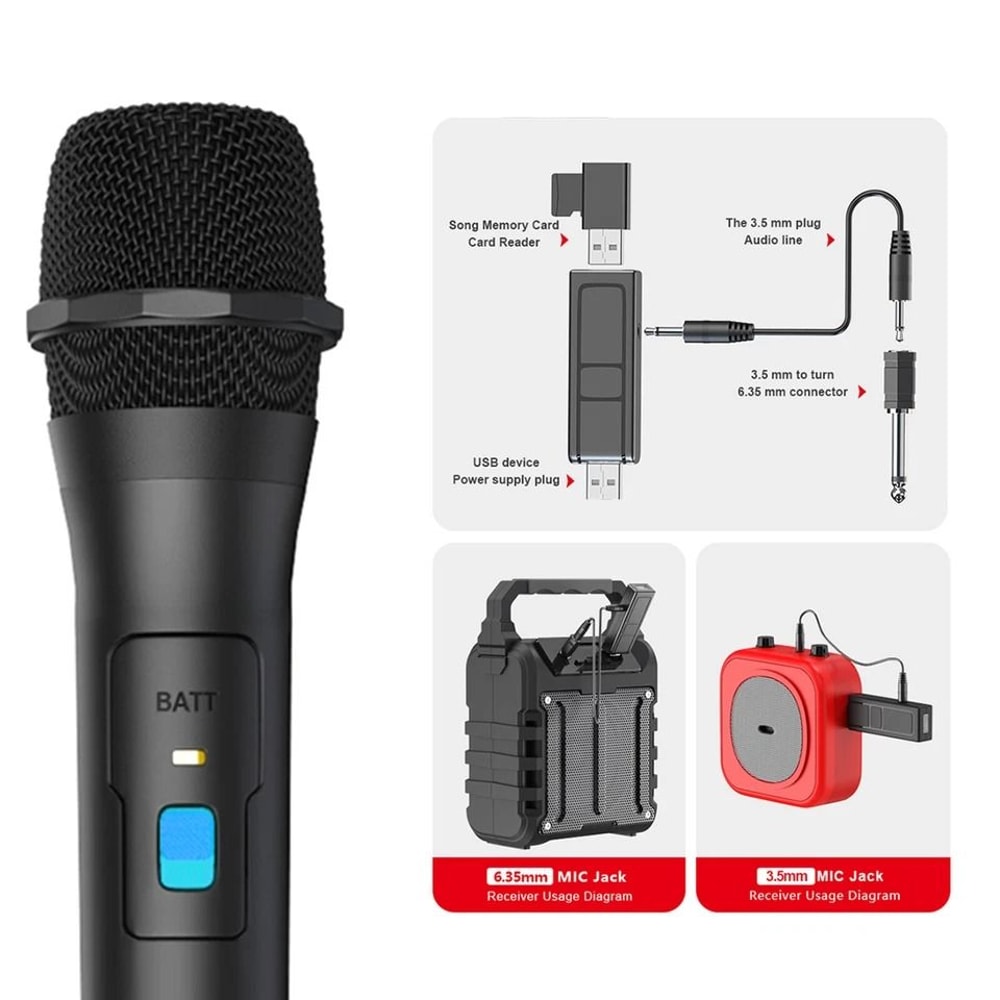Wireless Mic Professional Handheld Microphone System USB Receiver 5