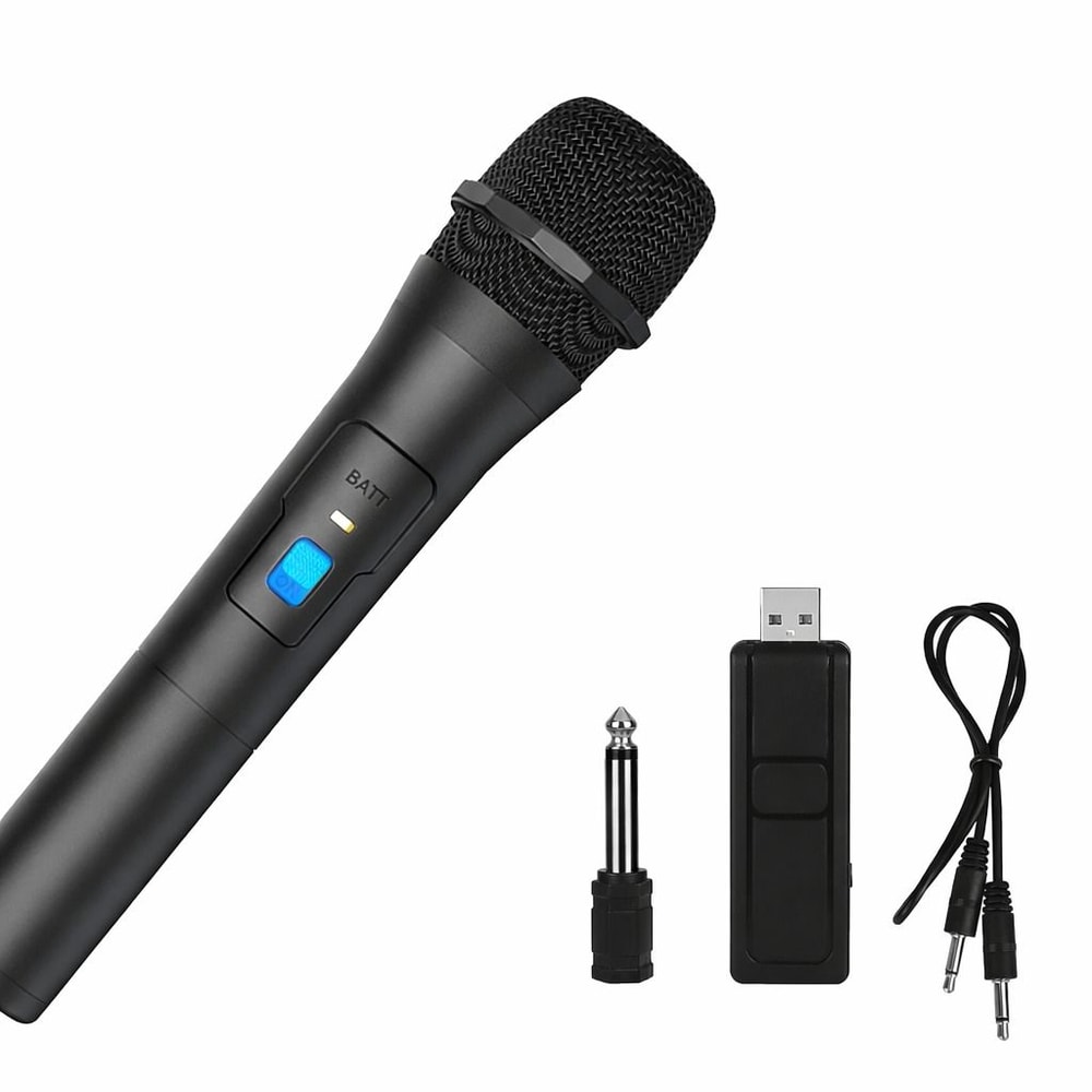 Wireless Mic Professional Handheld Microphone System USB Receiver 0